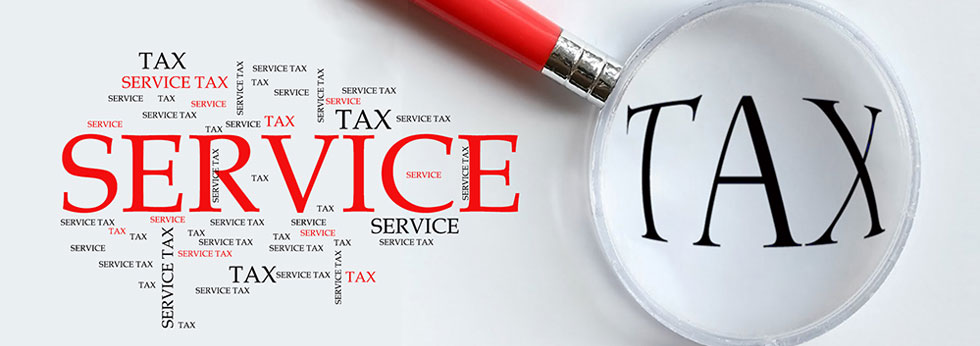 Tax Service with magnifiying glass